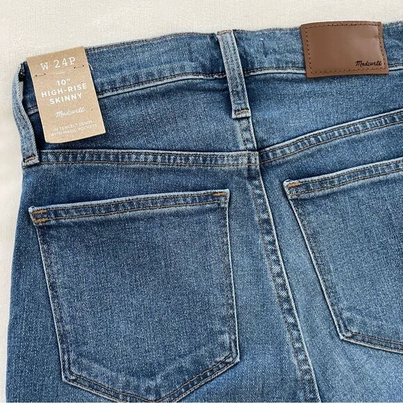 NWT Madewell Petite 10" High Rise Skinny Jeans Button Fly Dewitt Wash Size 24P - Picture 11 of 12